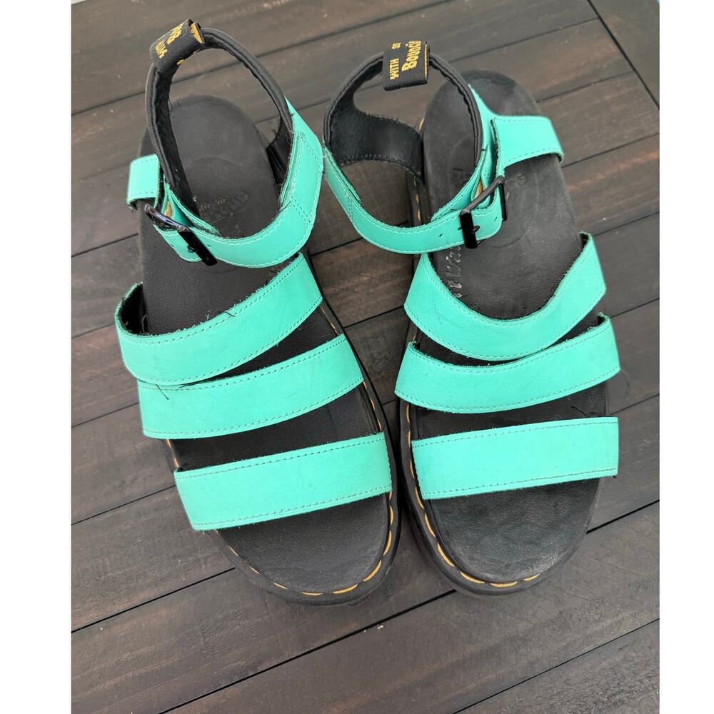 Dr. Martens Blaire Turquoise Leather Strap Sandals Women's Size 9